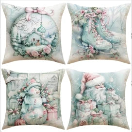 Conjunto de Capas de Almofada Natalinas Luxuosas 45x45cm