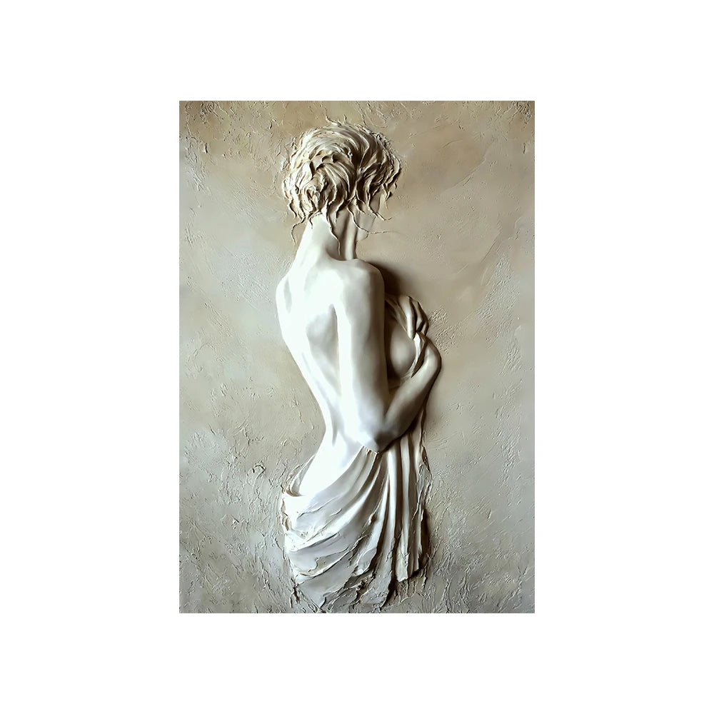 Arte em Relevo 3D: Elegância Abstrata em Tela