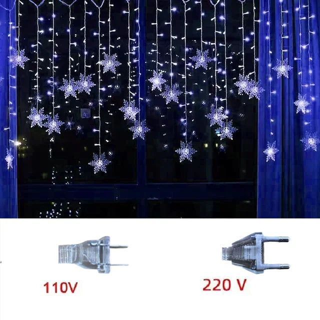 Luzes de Natal LED Floco de Neve 3.2m à Prova d'Água