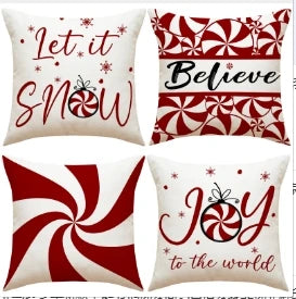 Conjunto de Capas de Almofada Natalinas Luxuosas 45x45cm