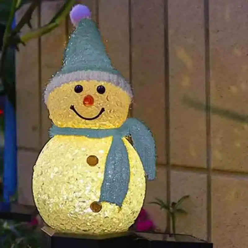 Encanto Solar Natalino: Boneco de Neve Luminoso para Jardim