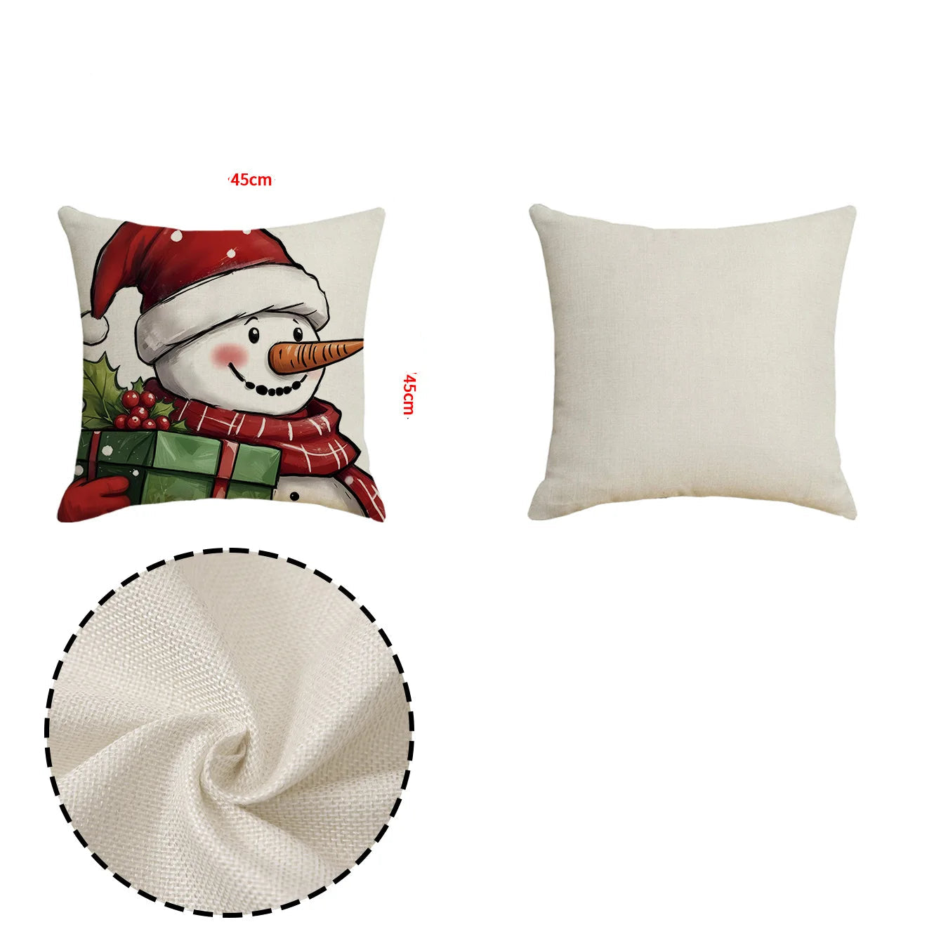 Conjunto de Capas de Almofada Natalinas Luxuosas 45x45cm