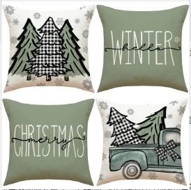 Conjunto de Capas de Almofada Natalinas Luxuosas 45x45cm