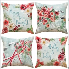 Conjunto de Capas de Almofada Natalinas Luxuosas 45x45cm