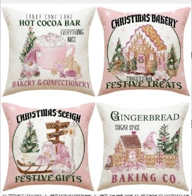 Conjunto de Capas de Almofada Natalinas Luxuosas 45x45cm