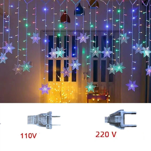 Luzes de Natal LED Floco de Neve 3.2m à Prova d'Água