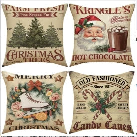Conjunto de Capas de Almofada Natalinas Luxuosas 45x45cm