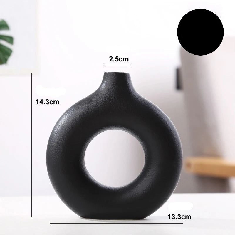 Vaso Nórdico de Cerâmica Oco - Elegância Minimalista