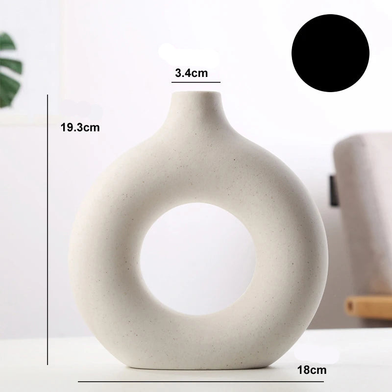Vaso Nórdico de Cerâmica Oco - Elegância Minimalista
