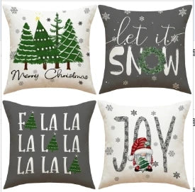 Conjunto de Capas de Almofada Natalinas Luxuosas 45x45cm