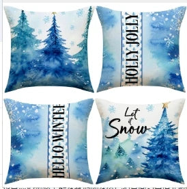 Conjunto de Capas de Almofada Natalinas Luxuosas 45x45cm