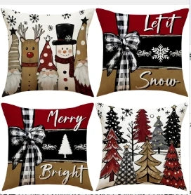 Conjunto de Capas de Almofada Natalinas Luxuosas 45x45cm