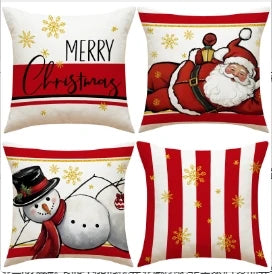 Conjunto de Capas de Almofada Natalinas Luxuosas 45x45cm