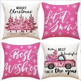 Conjunto de Capas de Almofada Natalinas Luxuosas 45x45cm