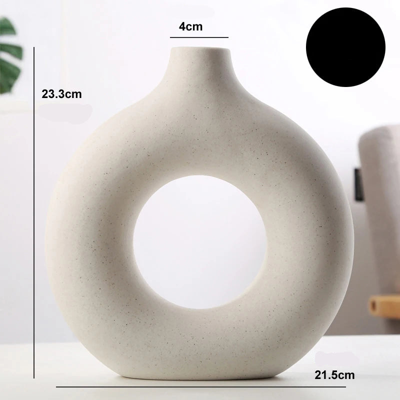 Vaso Nórdico de Cerâmica Oco - Elegância Minimalista