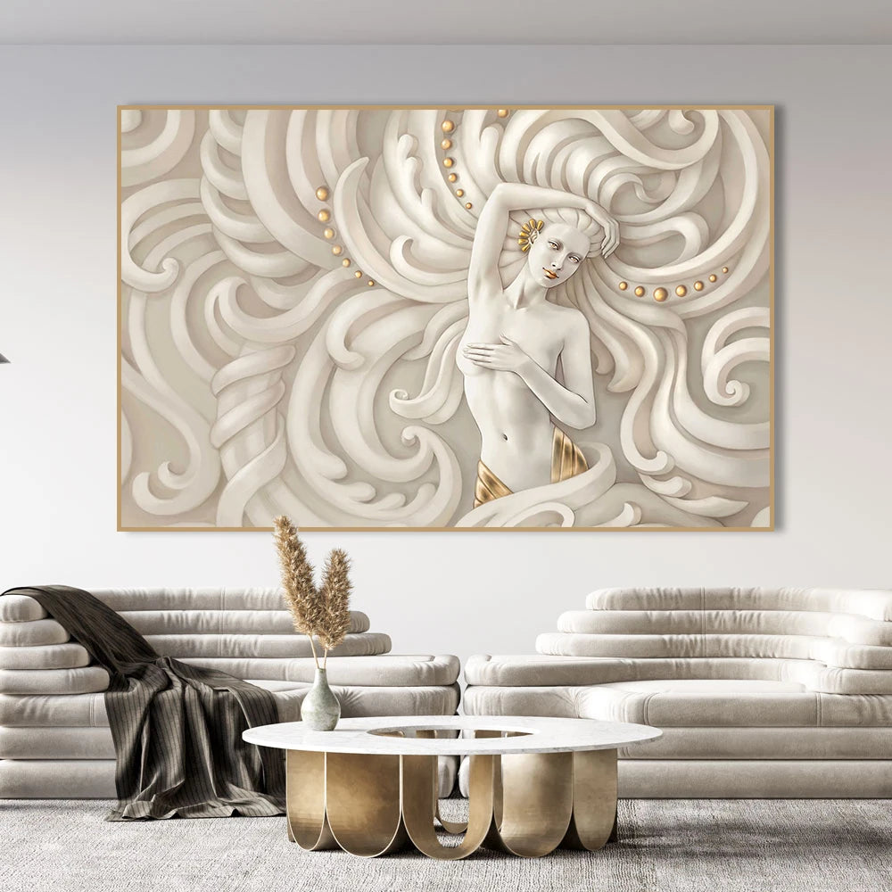 Arte em Relevo 3D: Elegância Abstrata em Tela