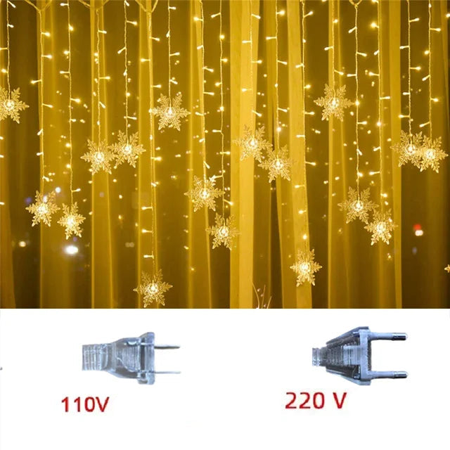 Luzes de Natal LED Floco de Neve 3.2m à Prova d'Água