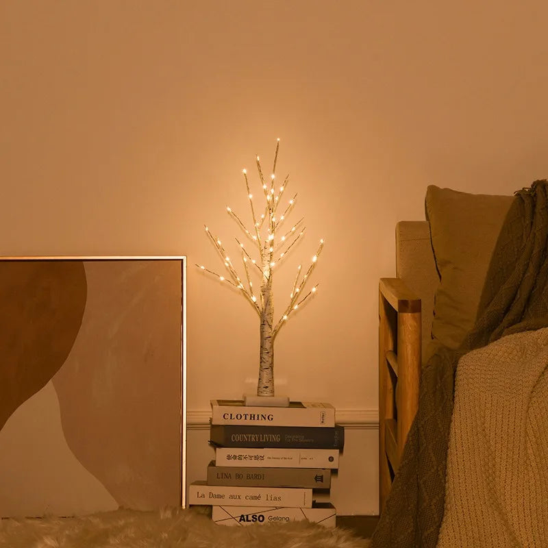 Árvore de Bétula LED Decorativa para Ambientes Elegantes
