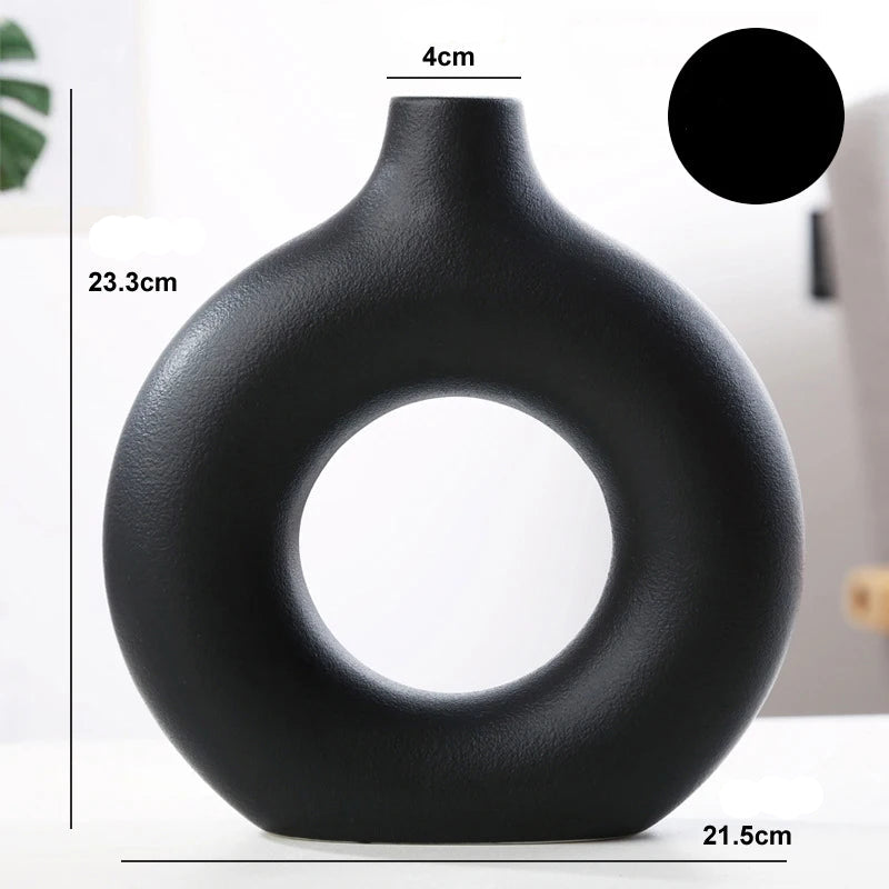 Vaso Nórdico de Cerâmica Oco - Elegância Minimalista