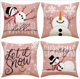 Conjunto de Capas de Almofada Natalinas Luxuosas 45x45cm