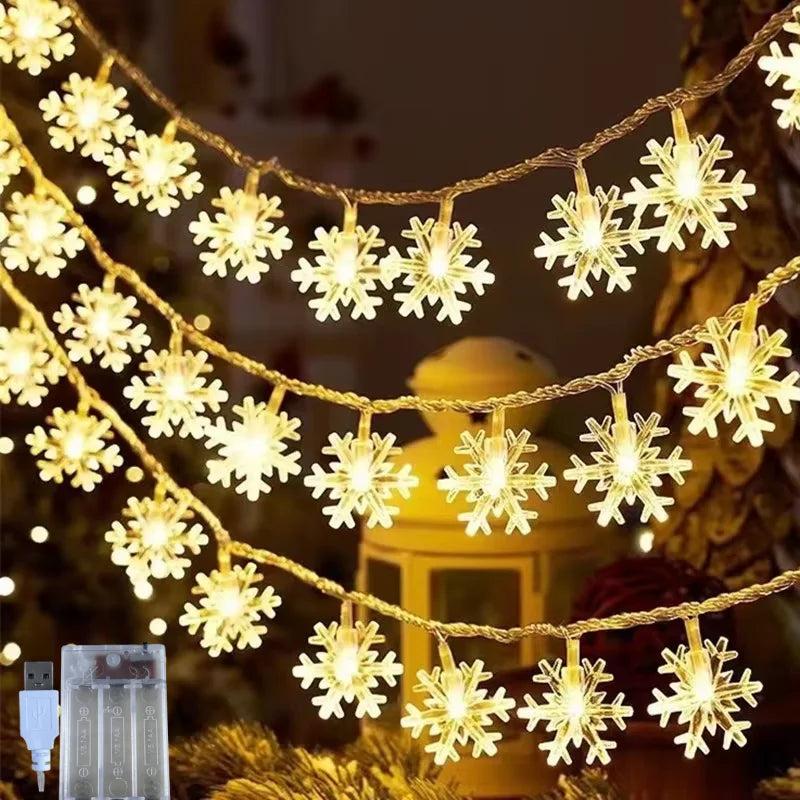 Luz de Fada Floco de Neve LED Decorativa