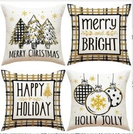 Conjunto de Capas de Almofada Natalinas Luxuosas 45x45cm