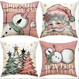 Conjunto de Capas de Almofada Natalinas Luxuosas 45x45cm