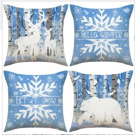 Conjunto de Capas de Almofada Natalinas Luxuosas 45x45cm