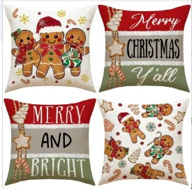 Conjunto de Capas de Almofada Natalinas Luxuosas 45x45cm