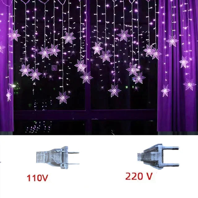 Luzes de Natal LED Floco de Neve 3.2m à Prova d'Água