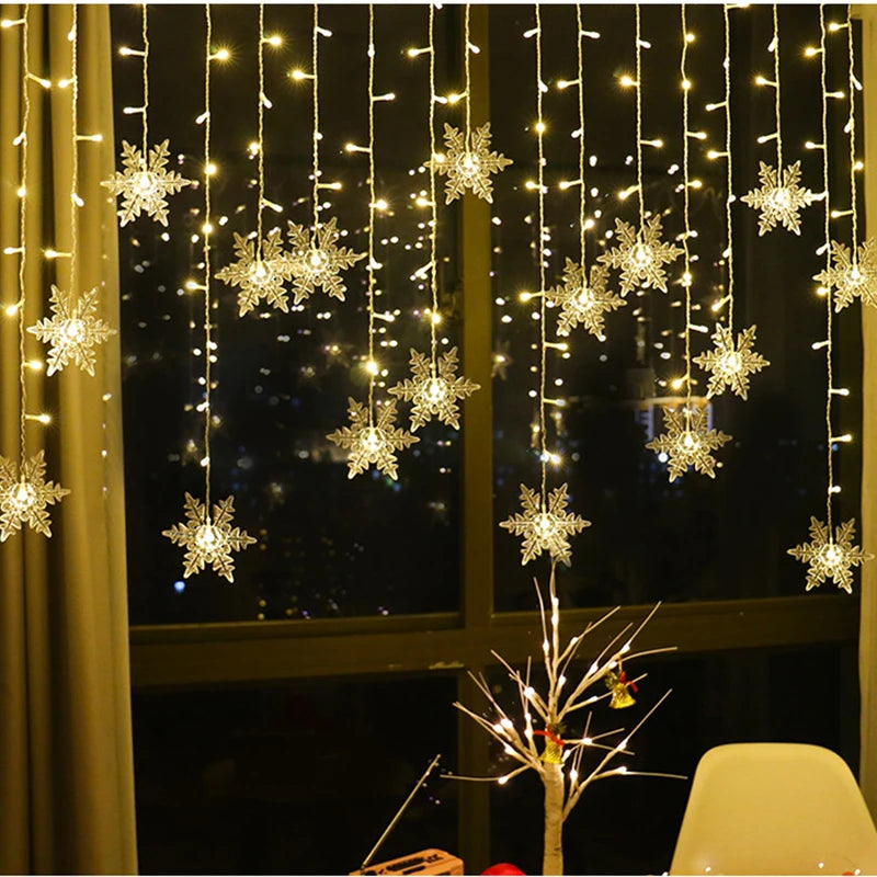 Luzes de Natal LED Floco de Neve 3.2m à Prova d'Água