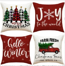 Conjunto de Capas de Almofada Natalinas Luxuosas 45x45cm