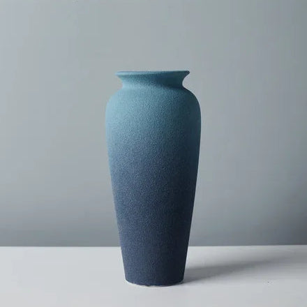 Vasos Minimalistas de Cerâmica Azul