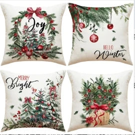 Conjunto de Capas de Almofada Natalinas Luxuosas 45x45cm