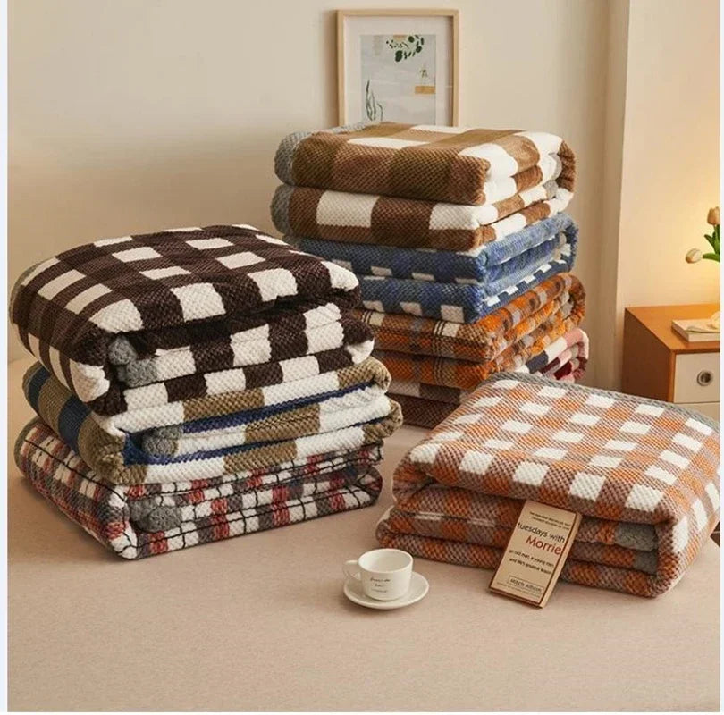 Cobertor de Malha de Chenille Luxuoso para Sofá e Cama