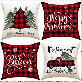 Conjunto de Capas de Almofada Natalinas Luxuosas 45x45cm