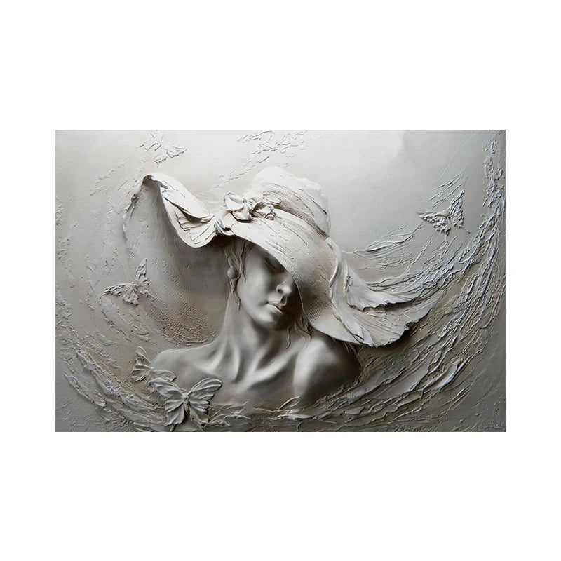 Arte em Relevo 3D: Elegância Abstrata em Tela