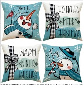 Conjunto de Capas de Almofada Natalinas Luxuosas 45x45cm
