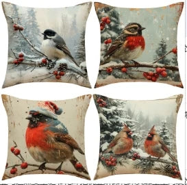 Conjunto de Capas de Almofada Natalinas Luxuosas 45x45cm