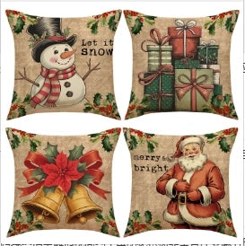 Conjunto de Capas de Almofada Natalinas Luxuosas 45x45cm