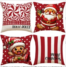 Conjunto de Capas de Almofada Natalinas Luxuosas 45x45cm