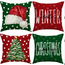 Conjunto de Capas de Almofada Natalinas Luxuosas 45x45cm