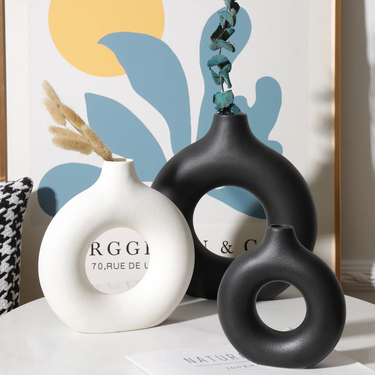 Vaso Nórdico de Cerâmica Oco - Elegância Minimalista