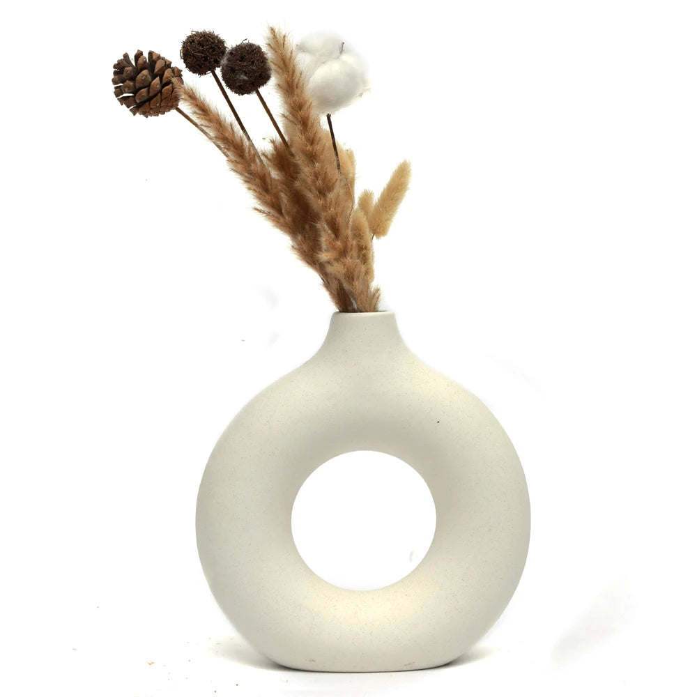 Vaso Nórdico de Cerâmica Oco - Elegância Minimalista