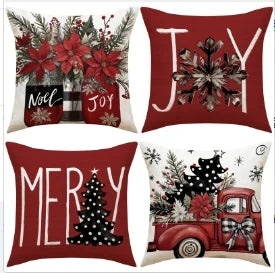 Conjunto de Capas de Almofada Natalinas Luxuosas 45x45cm