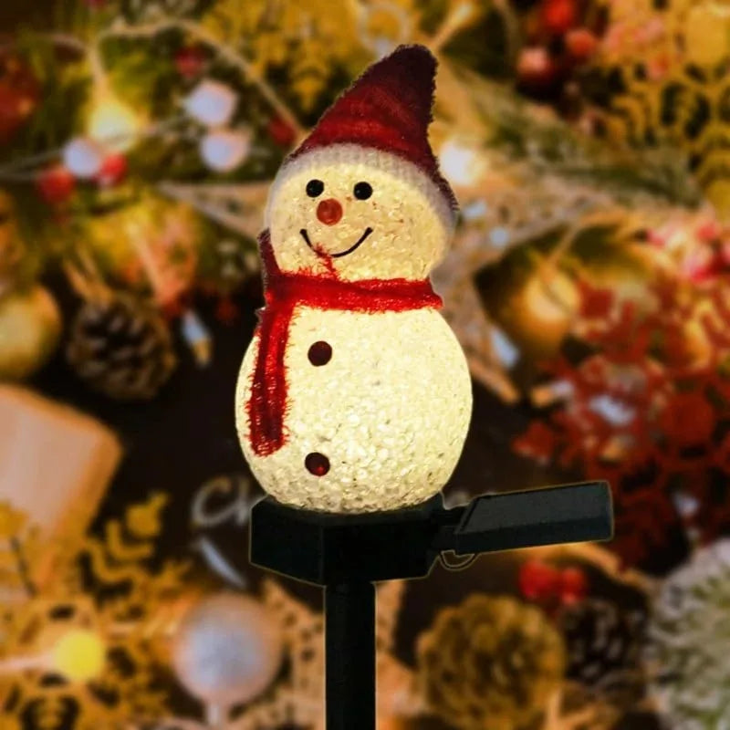 Encanto Solar Natalino: Boneco de Neve Luminoso para Jardim