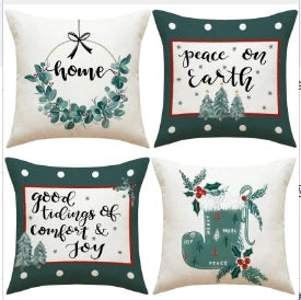 Conjunto de Capas de Almofada Natalinas Luxuosas 45x45cm