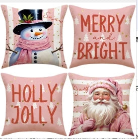 Conjunto de Capas de Almofada Natalinas Luxuosas 45x45cm