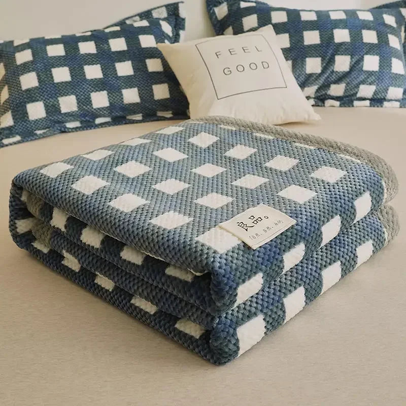 Cobertor de Malha de Chenille Luxuoso para Sofá e Cama