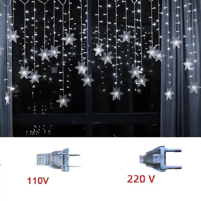 Luzes de Natal LED Floco de Neve 3.2m à Prova d'Água